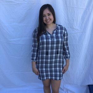 Madewell Blue and Black Plaid Dress WITH POCKETS